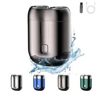 New Model Mini Dual-Head Electric Shaver,Mini Portable Electric Shaver,Rechargeable Waterproof Mini Shavers, Pocket Size Compact Electric Shaver for Men (Gunmetal)