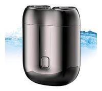 New Model Mini Dual-Head Electric Shaver, Mini Razor Dual Head Portable, Pocket Size Washable Electric Razor, Rechargeable Waterproof Compact Electric Shaver for Men (Gray)
