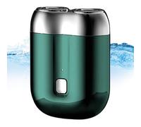 New Model Mini Dual-Head Electric Shaver, Mini Razor Dual Head Portable, Pocket Size Washable Electric Razor, Rechargeable Waterproof Compact Electric Shaver for Men (Green)