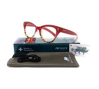 New Model Occhiali da Lettura ESCLUSIVO ultima moda Donna "CAT FIESTA 3D", Visione Chiara (+1.00, Rosso)