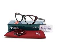 New Model Occhiali da Lettura ESCLUSIVO Vintage ultima moda Donna "MADISON", Visione Chiara (+1.00, Nero - Rosso)