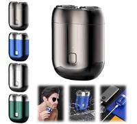 New Model usb Mini Dual-Head Electric Shaver,Powerful Electric Razor for Men,Wet and Dry Mens Razor,Pocket Size Shaver,Rechargeable Waterproof Compact Electric,Easy One-Button Use (Gray)
