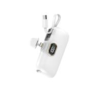 New Net - Mini Power Bank 5000mAh 18.5Wh compatibile con iPhone 14, 13, 12, 11, Pro, Max, Plus, caricatore portatile Fast Charge con connettore per iPhone e Cavo Type-C, compatto