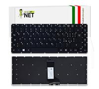 new net - Tastiera Compatibile con Notebook Acer Aspire E5-473TG, E5-474, E5-474G, E5-475, E5-475G, E5-476, E5-491G [Senza Frame - Colore Tasti Nero - Retroilluminata - Layout ITA]