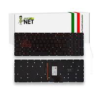 new net - Tastiera Compatibile con Notebook Acer Nitro 5 AN515-53-52FA AN515-53-53U7 [Senza Frame - Colore Tasti Nero - Retroilluminata - Italiana]
