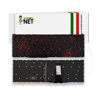 new net - Tastiera Compatibile con Notebook Acer Predator Helios 300 PH315-52 PH315-52-75DE PH315-53 PH317-53 [Senza Frame - Colore Tasti Rosso - Retroilluminata - Layout ITA]