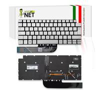 new net - Tastiera Compatibile con Notebook dell 6WM06, 06WM06, CN-06WM06, 490.0GD07.AD0E, PK132KD2B19, NSK-QE1BW/C [Senza Frame - Colore Tasti Argento - Retroilluminata - Layout ITA]