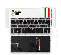new net - Tastiera Compatibile con Notebook HP EliteBook 830 G5 3JW90EAR 3JX69EAR 3PY98UT 3KA29AWR 4KY49UP 3WR08EC 5CK21EC 4QY69ESR [Frame Silver - Trackpoint - Retroilluminata - Italiana]