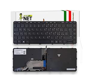 new net - Tastiera Compatibile con Notebook HP ProBook 640 G2 1BQ97UP 1HY86US 3KN32US 1TS92EC V7D23LC L8U31AV W4C32US W8D58UP X3P40US Z2X59ES [Frame Nero - Retroilluminata - Italiana]