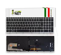 new net - Tastiera Compatibile con Notebook HP ZBook 15u G5 3YV96UTR 3YG07UT 4QH09EAR 4JF53US 5KV33UP 4ZY81US 4WT10US 5CY99UC 5HD94US 5KV33UPR 4XA92US [Frame Silver - Trackpoint - Italiana]