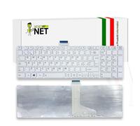 new net - Tastiera Compatibile con Notebook Toshiba 0KN0-ZW2IT22, 9Z.N7TSU.40E, H000044020, H000045630, MP-11B26I0-9201W, MP-11B96I0-528W, NSK.TT0SU.0E, NSK-TT4SU [Frame Bianco - Layout ITA]
