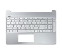 new net - Top Case Palmrest con Tastiera Compatibile con HP 15s-eq1039nl, 15s-eq1040nl, 15s-eq1049nl, 15s-eq1052nl, 15s-eq1057nl, 15s-eq1059nl [Frame Silver - Senza touchpad - Italiana]