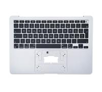 new net - Top case Palmrest con tastiera compatibile con MacBook Air M1 13" A2337 2020, EMC 3598, MacBookAir10,1 [Frame Argento - Retroilluminata - senza touchpad - Layout ITA]
