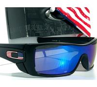 NEW Oakley BATWOLF Black Matte USA Flag Occhiali Polarizzati Galaxy Blue 9101-59