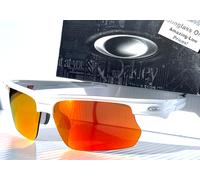 NEW Oakley BiSphaera Shiny White Wrap PRIZM Ruby Occhiali da Sole 9400-03