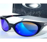 NEW Oakley EYE JACKET Nero Opaco Occhiali da Sole Polarizzati Galaxy BLUE 9438