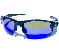 NEW Oakley FLAK 2.0 Occhiali da Sole Neri Polarizzati Blue Galaxy 2 Lenti 9188