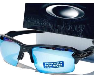 NEW Oakley Flak 2.0 XL Nere Opache Lenti Blu Polarizzate Deep Water H2O
