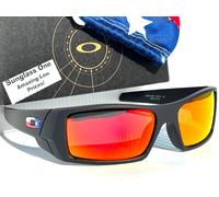 NEW Oakley GASCAN Nero Opaco Texas Lenti Polarizzate Galaxy Ruby 9014-40