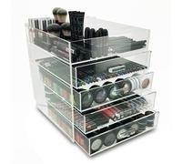 NEW OnDisplay Deluxe Organizer Trucco In Acrilico 5 Livelli Cassetti Trasparente