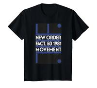 New Order Movement Fact 50 Maglietta, Bambini, Nero, 2 Anni