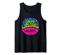New Orleans City Retro Arcobaleno Skyline Art Canotta