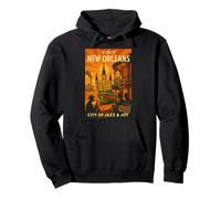 New Orleans Louisiana - Poster da viaggio vintage stile Felpa con Cappuccio