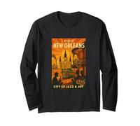 New Orleans Louisiana - Poster da viaggio vintage stile Maglia a Manica