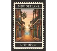 New Orleans Notebook: Vintage Stamp Style Travel Journal | 120 Lined Pages | Matte Cover