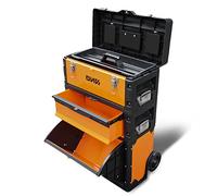 Nuovo pacchetto DNA MOTORING 633 mm x 490 mm x 230 mm 3 livelli impilabili mano separata caso attrezzi carrello set arancione (TOOLS-10004)