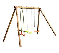 New Plast ALS1346 - Altalena Tripla in Legno Mimosa