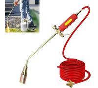 New Propane Torch Weed Burner Kit, Firmsteady Flame Thrower - Heavy Duty Blow Torch with 4 ft Hose, 1,900,000 BTU High Output for Flame Weeding, Roofing, Ice & Snow Removal (Red, With 2m Hose)