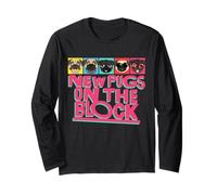 New Pugs On The Block Funny Pug Owner Pop Culture Gift Maglia a Manica