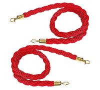 New Queue Divider Crowd Control Hemp Rope,Stanchion Twisted Rope with Gold Hooks, 2 3 4 5 7 8 9 10 Ft Long, for Hotel Concerts Theater(Red,1.2m/4ft/47inch)