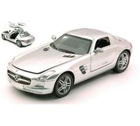 NEW RAY 1/24 MERCEDES SLS AMG 2010 ARGENTO MODELLISMO MODELLINO STATICO DIECAST