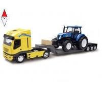 NEW RAY 1/24 NEW HOLLAND T7070 WITH 1/32 IVECO STRALIS B/O SOUND EFFECTS