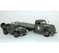 New Ray 61053 BSS - Vassoio per Camion Chevy 1941 e Jeep Willys Die Cast, Colore: Verde