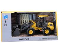 New Ray - Caricatore Volvo L25 con Accessori Miniatura Scala 1/18 - Un Attrezzo Di Lavoro - Realistico E Robusto - Un Giocattolo per Bambini Di 3 Anni E Più