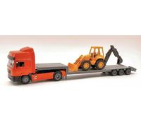 New Ray NY15393 MAN F2000 LOWBOY W/BACKHOE LOADER 1:43 Modellino