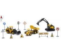 NEW RAY VOLVO EC460B AND L220E AND A40D PLAYSET WITH ACCESSORIES