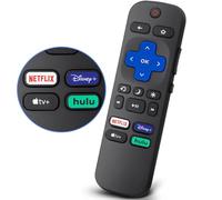 New Replacement Remote Control Universal for Roku TV, JIUHCORY Remote Control for TCL Roku/Hisense Roku/Philips Roku, for Element/Onn/Sharp/Hitachi/Magnavox Roku Smart TVs(with 2 No.7 Batteries)