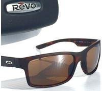 Revo Occhiali da sole unisex RE 1027 Crawler rettangolari con protezione UV polarizzati, montatura tartaruga opaca, lenti Terra