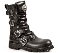 New Rock Boots Unisex Punk Gothic Stivali - Style 1473 S1 Nero