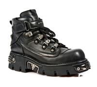 New Rock Boots Unisex Punk Gothic Stivali - Style 654 S1 Nero