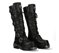 New Rock Boots Unisex Punk Gothic Stivali - Style M.272-S1 Nero