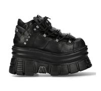 New Rock M-106-C178 Black Tower Gothic Punk Chunky Stivaletti, Nero , 40 EU