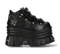 New Rock M-106-C181 Stivaletti neri gotici punk con plateau, Nero , 38 EU