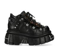 New Rock M-106N-C86 Unisex Nero Metallizzato Flame Biker Gotico Stivali Caviglia
