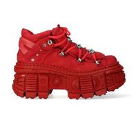 New Rock M-106WALL-C13 Stivaletti gotici in pelle rossa metallizzata, Rosso, 36 EU