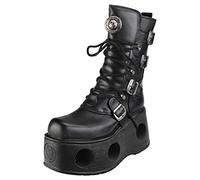 New Rock Space Metallic Neptuno Boots Unisex - Pelle Nere - 39 EU